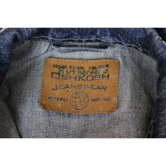 OshKosh B'Gosh Girls Sz 6 Denim Jean Jacket Customize Floral Patches HandPainted - Picture 9 of 12